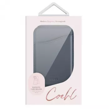 UNIQ Coehl Esme Magnetic Wallet with Mirror and Kickstand for Apple iPhone 15 Pro Max, Sapphire Blue