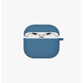 UNIQ Nexo Case for AirPods 4 with Ear Hooks, Silicone, Pacific Blue