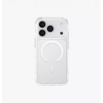UNIQ LifePro Xtreme Case for iPhone 15 Pro Max, MagClick Charging, Transparent with Glitter