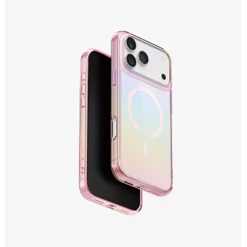 UNIQ Iridescia Case for Apple iPhone 17 Pro Max, MagClick Charging, Pink Prism