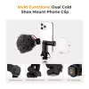 K&F Concept Tripod Mount Phone Holder with 1/4 inch Screw, 360° Rotation, for Smartphone, Black