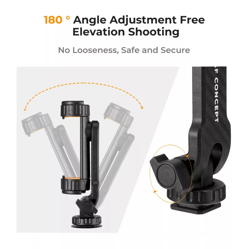 K&F Concept Tripod Mount Phone Holder with 1/4 inch Screw, 360° Rotation, for Smartphone, Black