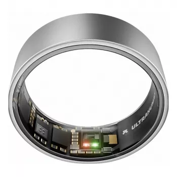 ULTRAHUMAN Ring Air - Smart Ring for Men and Women - Sleep and Fitness Tracking Wearable - Heart Rate - Smart Ring Raw Titanium Size 10