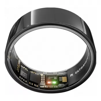 ULTRAHUMAN Ring Air - Smart Ring for Women and Men - Sleep and Fitness Tracking Wearable - Heart Rate - Smart Ring Aster Black Size 12