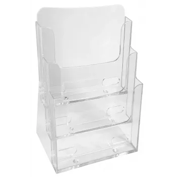 Exacompta A4 Counter Display with 3 Pockets, Polystyrene, Transparent, 155 x 237 x 339 mm (74158D)