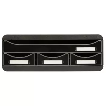 Exacompta TOOLBOX MINI 4-Drawer Unit A4, 355 x 270 x 134 mm, Black (319714D)