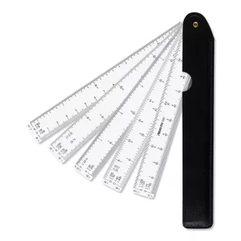 Aristo 5-Fold Scale Ruler 1:1/10/15/20/25/30/33.33/40/50/75/125 300 mm White