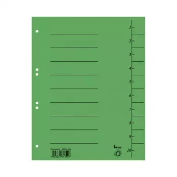 Bene Document Dividers 98300GN DIN A4 Cardboard Green 50 Sheets