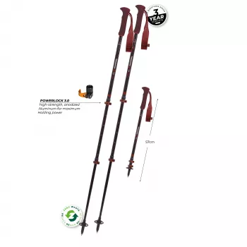 Komperdell Carbon EVO Zero Compact Trekking Poles - Malbec