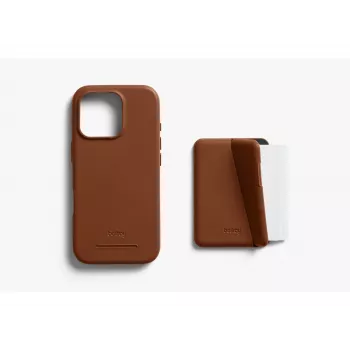 Bellroy Leather Case with Magnetic Wallet for iPhone 16 Pro, Brown