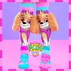 MADMIA Paw Patrol Skye Children's Knee-High Socks with 3D Plush Ears - Pink/Blue/White