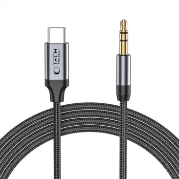 TECH-PROTECT ULTRABOOST USB-C to 3.5mm Mini Jack Audio Cable 100cm Black