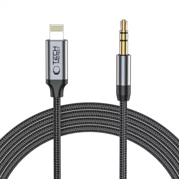 TECH-PROTECT UltraBoost Lightning to AUX Mini Jack 3.5mm Cable 100cm Black