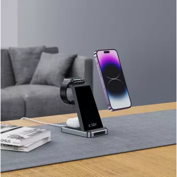 Tech-Protect QI15W-A26 3IN1 Wireless Charging Station Black
