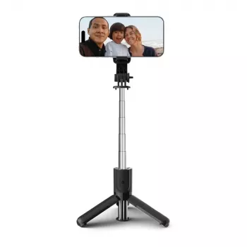 Tech-Protect L02S Selfie Stick Tripod with Bluetooth Remote Control, Black