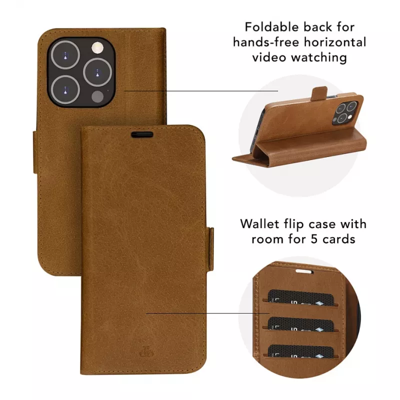 dbramante1928 Copenhagen Flip Case for Samsung Galaxy A54 - Full-Grain Leather - Light Brown