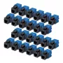 StarTech.com Cat6 Keystone Jack 24-Pack - RJ45 Ethernet Keystone Coupler, UTP, 180-Degree, Tool-less, Black/Blue, 10GBase-T