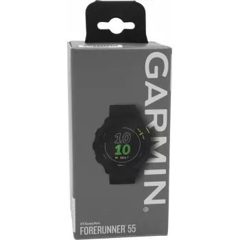 Garmin Forerunner 55 Smartwatch with Silicone Band, 1.04 inch Display, Black