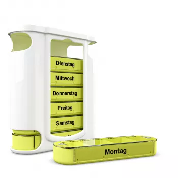 Weinberger Weekly Pill Box - 7-Day Pill Organizer, White/Transparent