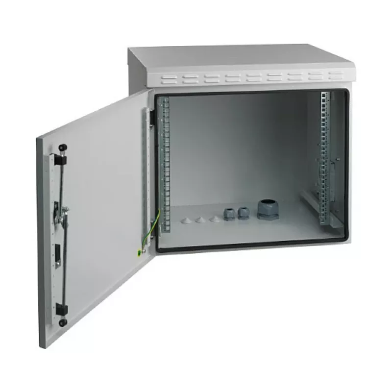 EFB-Elektronik 19 inch Wall-Mounted Enclosure IP55, 12U, Steel Door, Depth 450 mm, RAL 7035