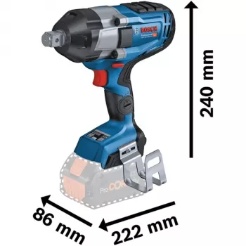 BOSCH Professional BITURBO GDS 18V-1050 HC Cordless Impact Wrench, 3/4 inch Square Drive, 18V, Solo (Blue/Black, Bluetooth, L-BOXX)