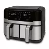 HEINRICH'S HFR 8214 Double Hot Air Fryer 2 x 4.5 L = 9.0 L 1300-2400 W Black-Silver