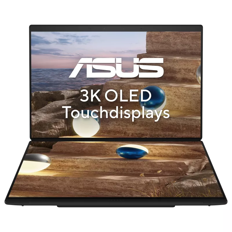 ASUS ZenBook Duo 14 UX8407AA-SN262W Laptop Intel Core Ultra 9 185H 32GB RAM 1TB SSD OLED Touch 14 inch 3K Windows 11 Home Inkwell Gray