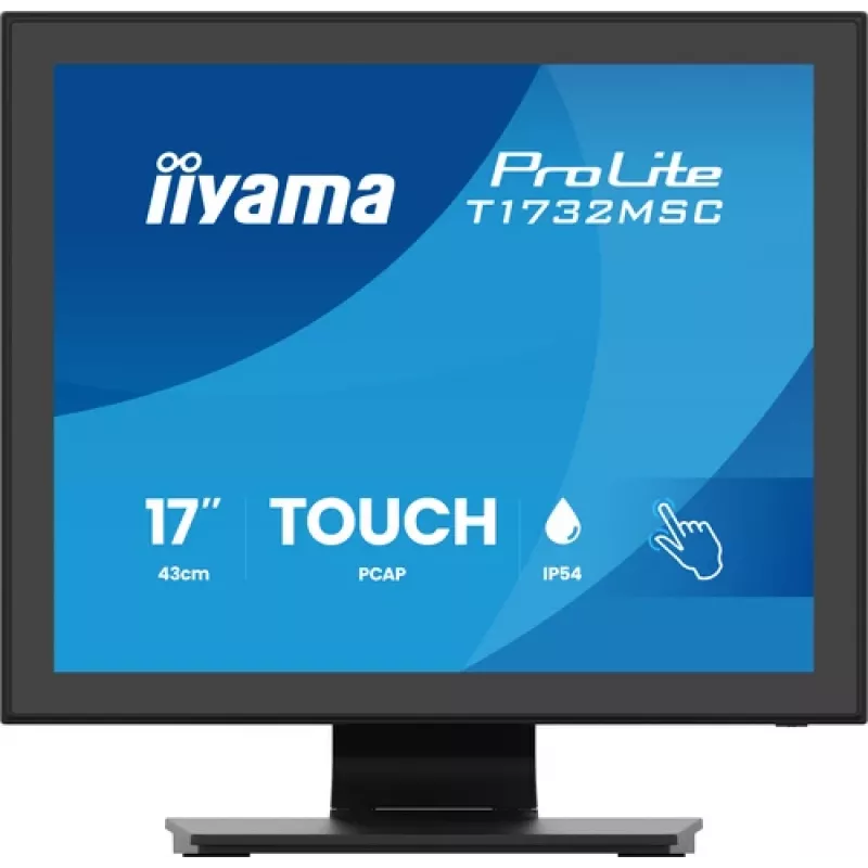 IIYAMA ProLite T1732MSC-B2S 17 inch PCAP Touch Monitor, 1280x1024, TN LED, 10-Point Multi-Touch, Black