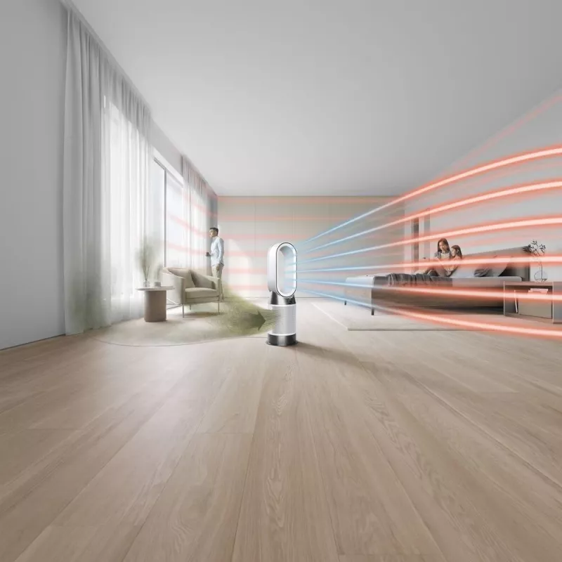 Dyson Purifier Hot+Cool HP1 Air Purifier, Heater and Fan, 27 m², 61.4 dB, White/Gold