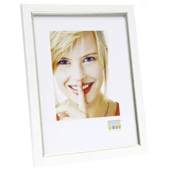 Deknudt S46AF1 Single Picture Frame 13x18 cm Silver MDF Plastic White Passe-Partout