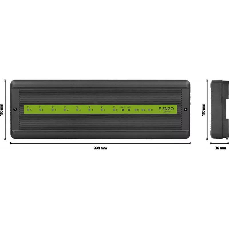 ENGO Controls ECB62-ZB Smart Home Central Unit, 6 Wireless Zones + 2 Wired, 230V