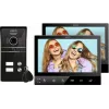 Eura VDP-80C5 Two-Family Video Intercom System, Black, 2x 7 inch LCD, FHD, 2 Entrances, 1080p Camera, RFID Reader, Surface Mount