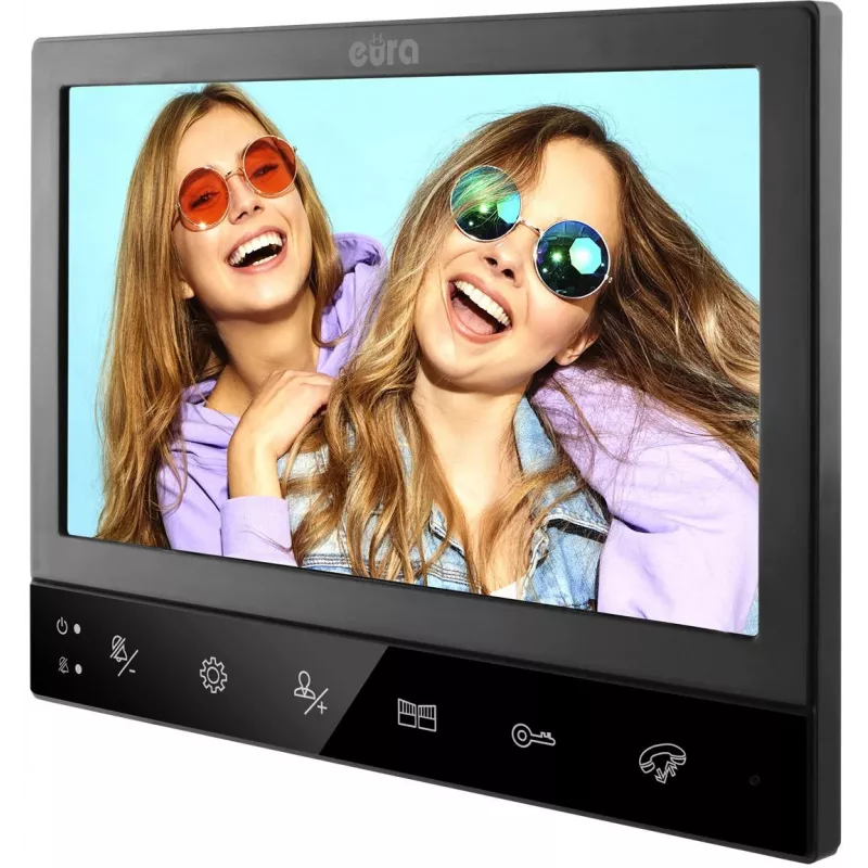Eura VDP-80C5 Two-Family Video Intercom System, Black, 2x 7 inch LCD, FHD, 2 Entrances, 1080p Camera, RFID Reader, Surface Mount