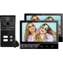 Eura VDP-80C5 Two-Family Video Intercom System, Black, 2x 7 inch LCD, FHD, 2 Entrances, 1080p Camera, RFID Reader, Surface Mount