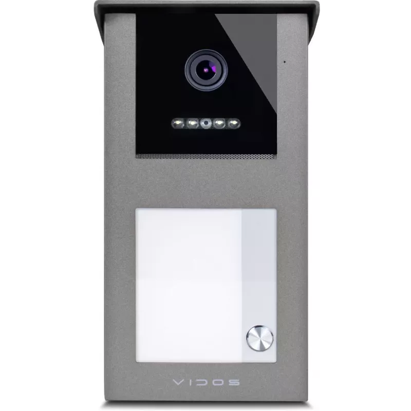VIDOS IPX S101-1 Outdoor Panel with RFID Reader, 2MP Camera, PoE, Black