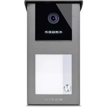 VIDOS IPX S101-1 Outdoor Panel with RFID Reader, 2MP Camera, PoE, Black
