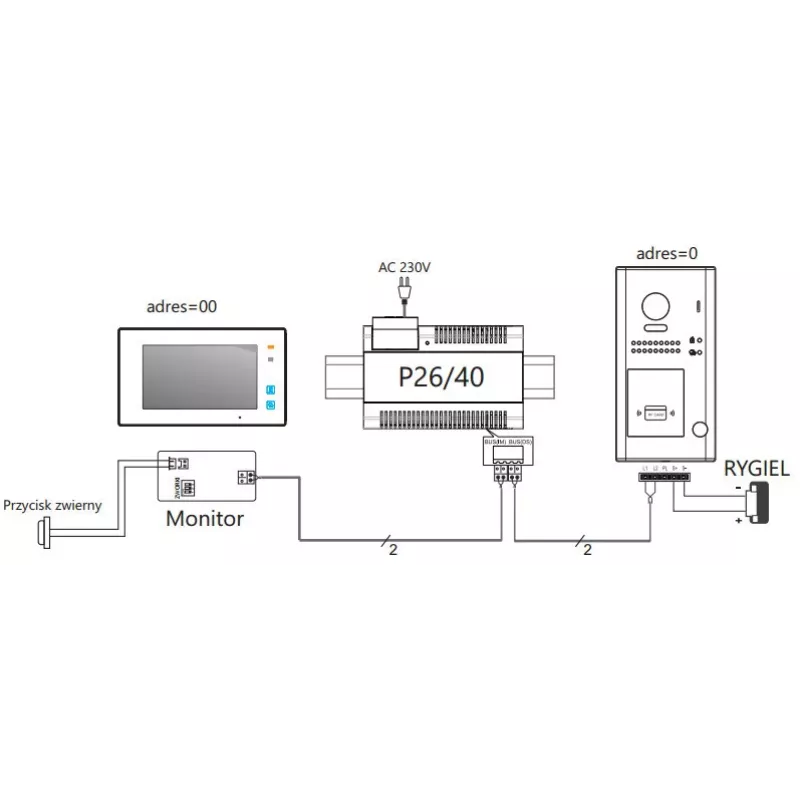 VIDOS DUO S1101A Door Station - 1 Call Button, Silver, Surface Mount, 2-Wire, IP65