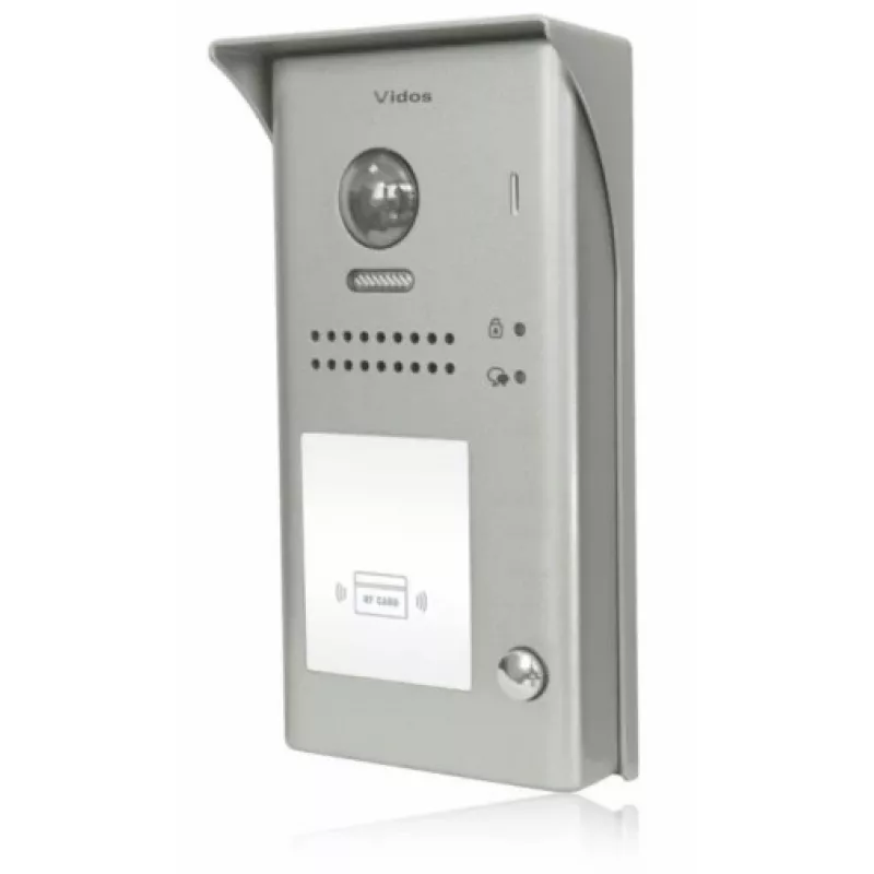 VIDOS DUO S1101A Door Station - 1 Call Button, Silver, Surface Mount, 2-Wire, IP65