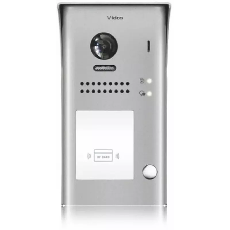 VIDOS DUO S1101A Door Station - 1 Call Button, Silver, Surface Mount, 2-Wire, IP65