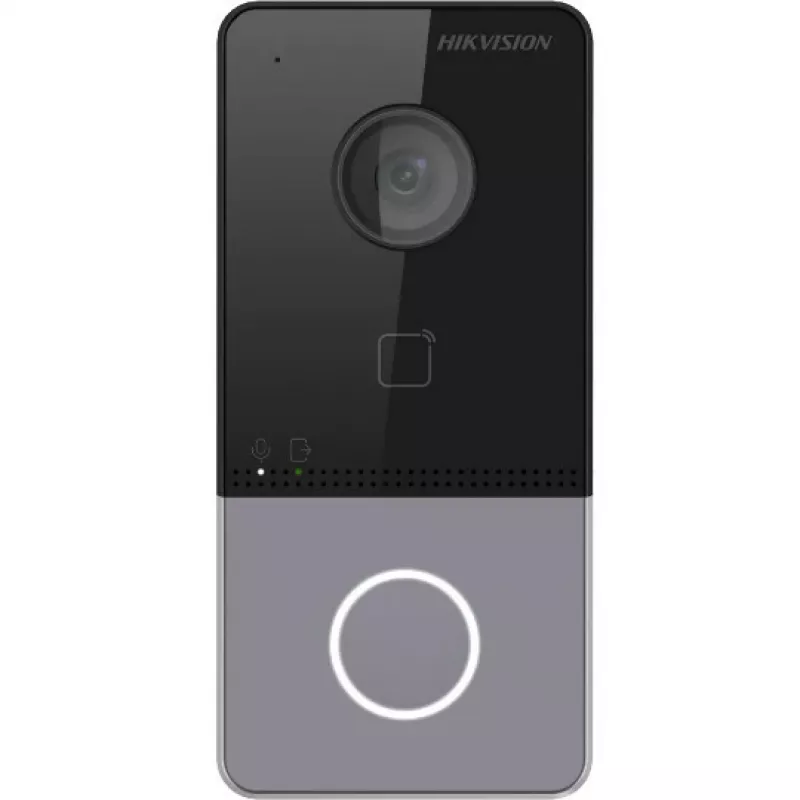 Hikvision DS-KV6113-PE1(C) Video Doorbell with 2 MP Camera, PoE, Mifare Card Reader, IP65, IK08, Black