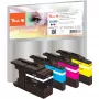 Peach PI500-74 Pigment Ink Cartridge Multipack - Black, Cyan, Magenta, Yellow - Compatible with Brother MFCJ 5910 DW, 6510 DW, 6710 DW, 6910 DW - 4 Pieces