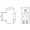 Noark Ex9DS-F 106194 Modular Socket, DIN Rail TH-35, 2.5M, Schuko (Type F), 16A, 250V, White/Grey