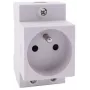 Noark Ex9DS-F 106194 Modular Socket, DIN Rail TH-35, 2.5M, Schuko (Type F), 16A, 250V, White/Grey
