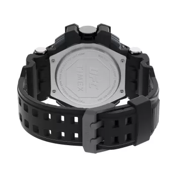 TIMEX Men's Digital Watch TW5M51800 53mm Resin Case Black Resin Band Grey Dial INDIGLO Night-Light 100m Water Resistance