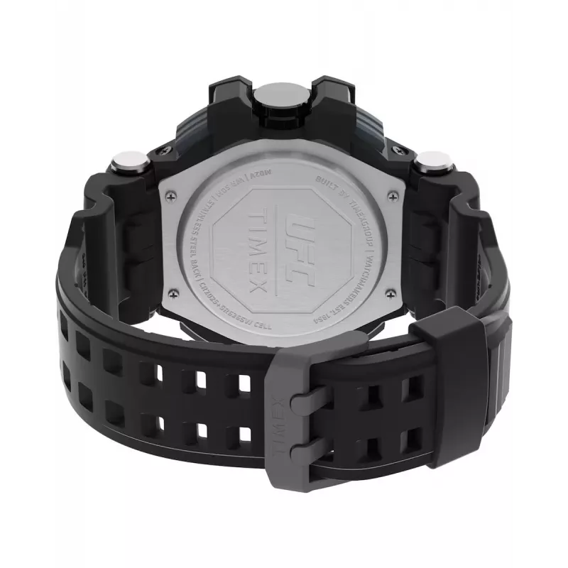 TIMEX Men's Digital Watch TW5M51800 53mm Resin Case Black Resin Band Grey Dial INDIGLO Night-Light 100m Water Resistance