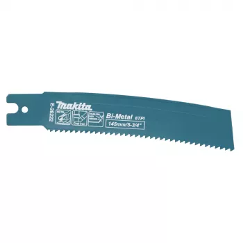 Makita E-26222 Reciprocating Saw Blade for Cordless Reciprocating Saw JR003G, Cutting Length 145 mm, Bi-Metal