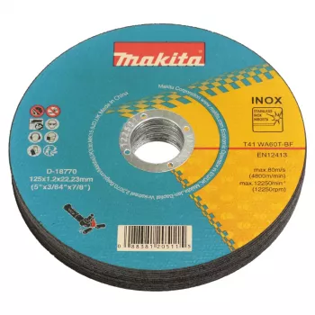 Makita D-18770-12 INOX Cutting Disc for Cordless Angle Grinder 125mm x 1.2mm