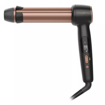 Rowenta CF4620E0 Twist Curl Curling Iron - Ceramic, Ion Conditioning, 27/32/38mm, LCD Display, 86W, Black/Copper