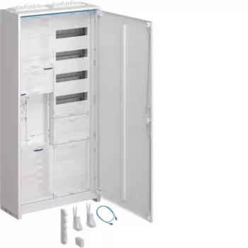 Hager ZB32ET216W1KS Universal Meter Cabinet 1 Meter Place 1 Distribution Field 5 Rows 60 TE 1100mm Surface-Mounted White