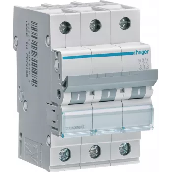 Hager MBN310E Miniature Circuit Breaker 6kA, B Curve, 10A, 3-Pole